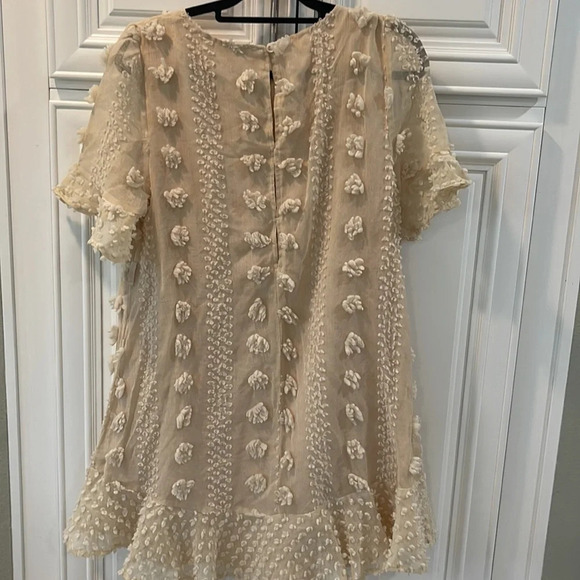 Macaron beige ivory sheer dress size Large - Picture 10 of 16